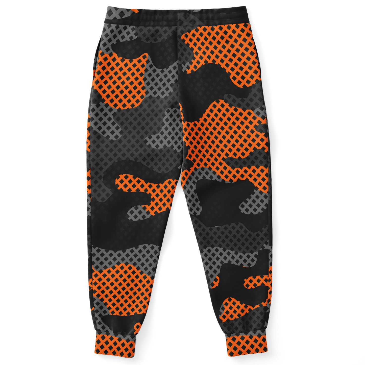 Camo Joggers | Unisex | Black & Orange Pixel