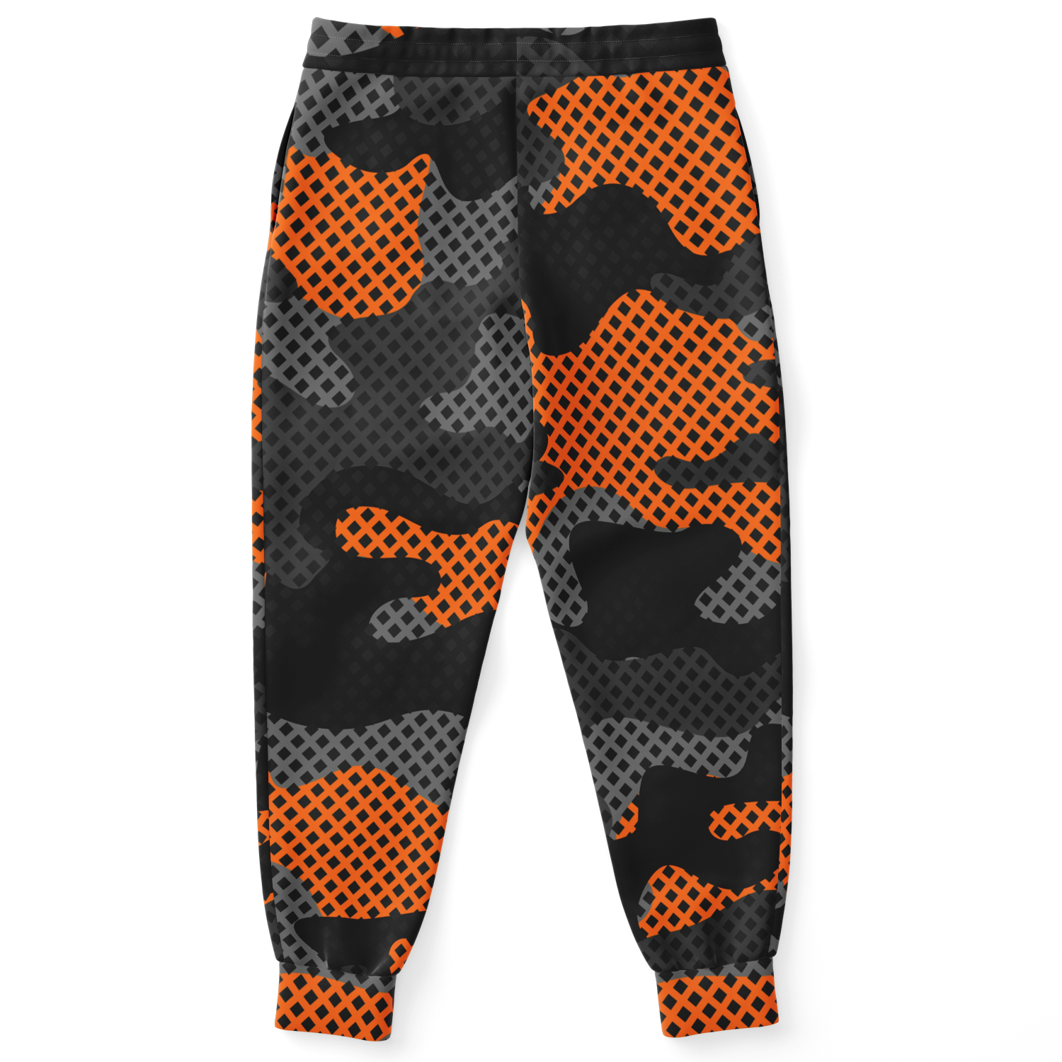 Camo Joggers | Unisex | Black & Orange Pixel