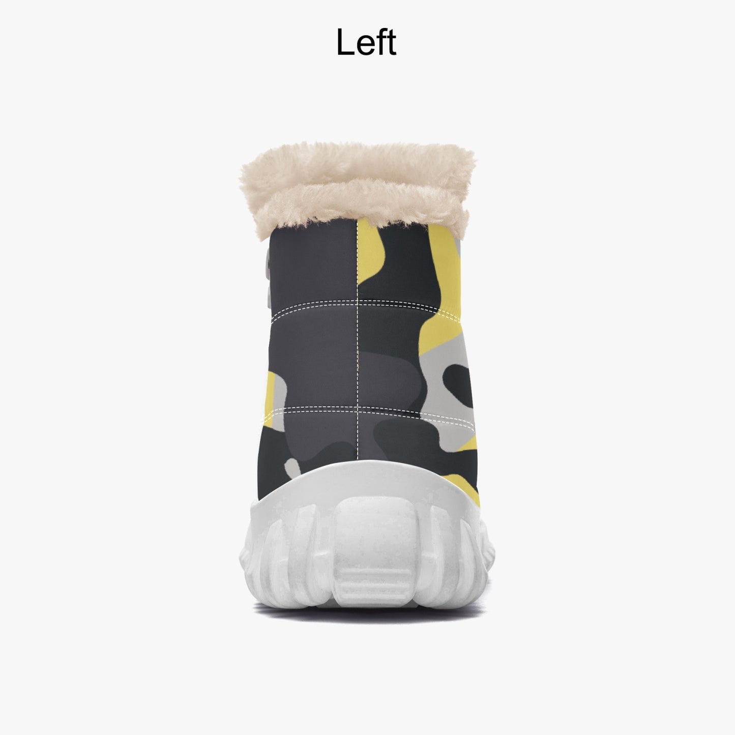 Camo Boots | Cotton-pad Fur Zipper Up | Yellow, Black & Silver