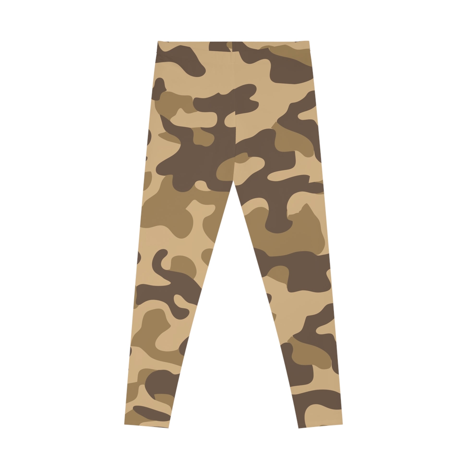 Khaki Camo Leggings For Women | Mid Waist Fit