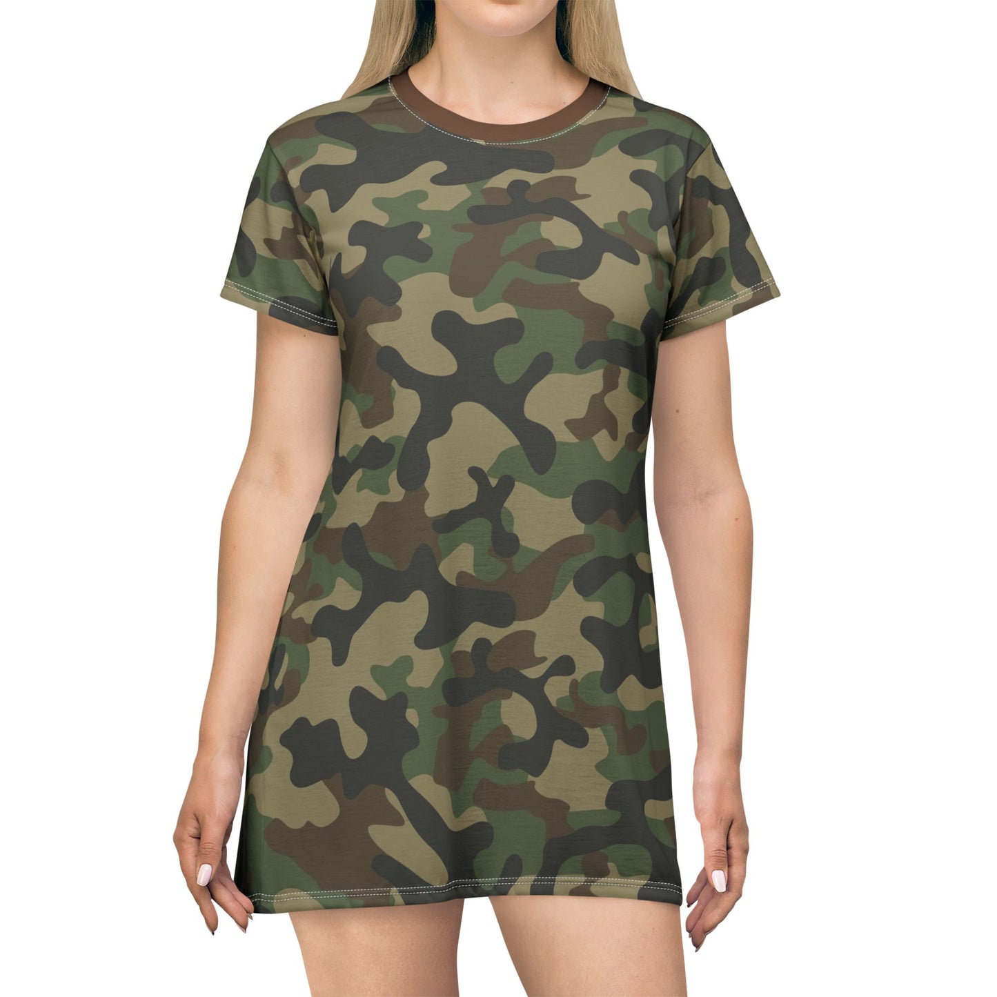 Camo T-Shirt Dress | Military Brown Camouflage