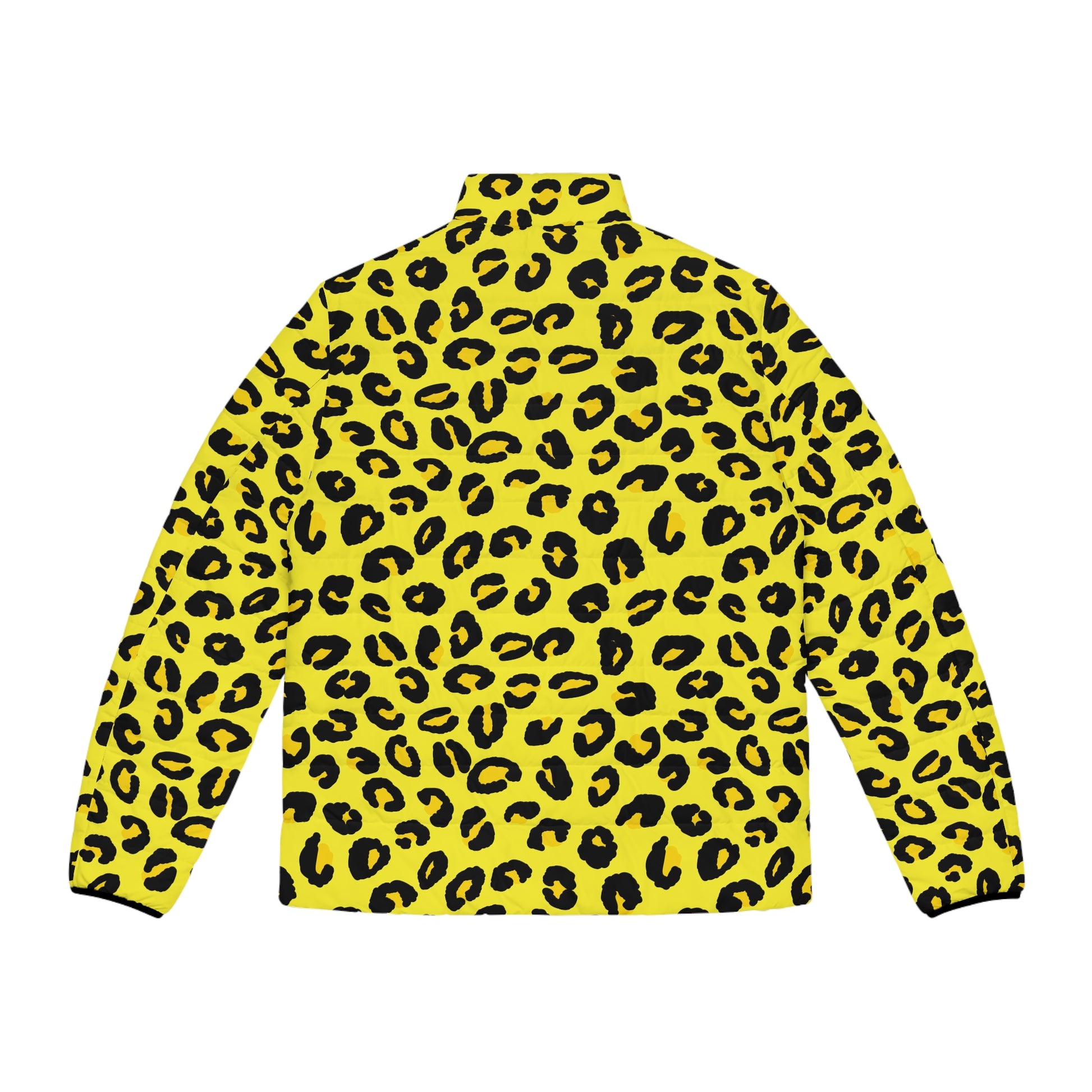 Leopard Puffer Jacket For Men | Yellow & Black