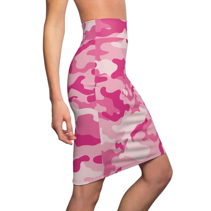 Camo Mini Skirt | Pencil Cut | Lavender Pink