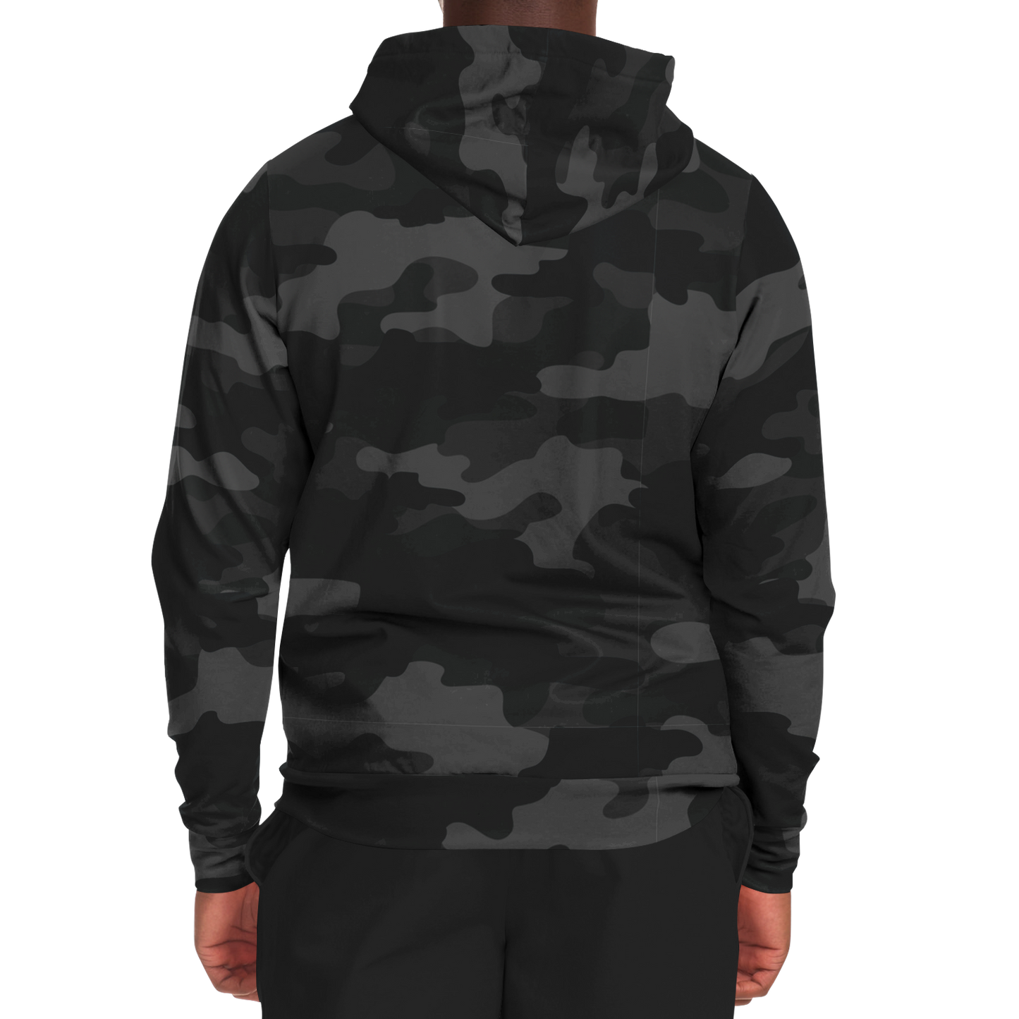 Zip-Up Hoodie | Black Camouflage