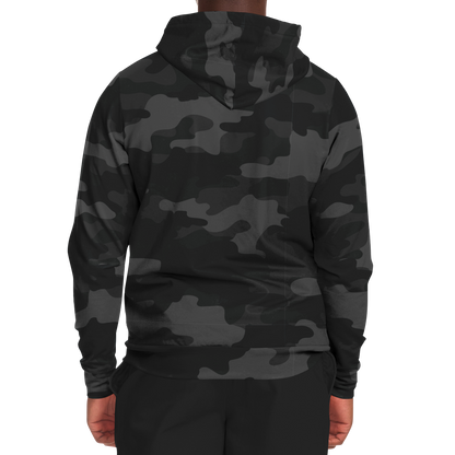 Zip-Up Hoodie | Black Camouflage