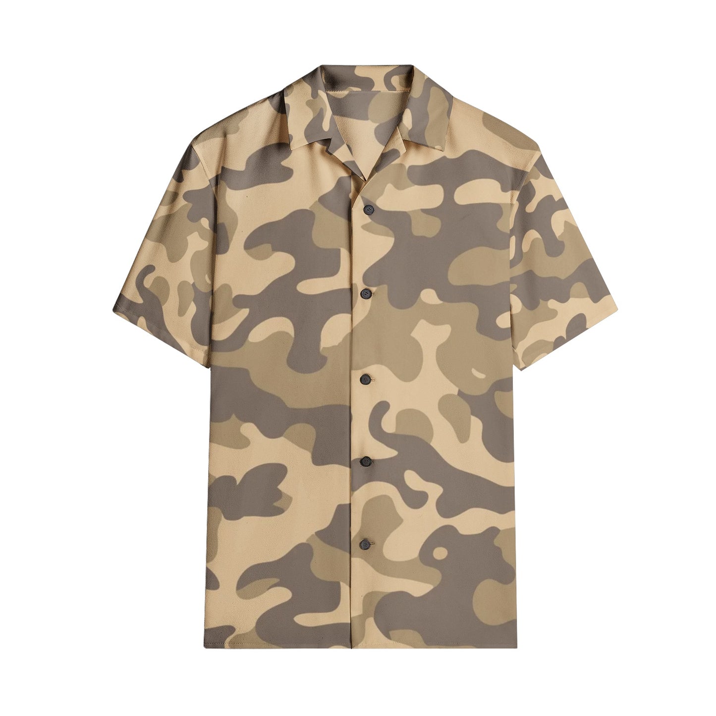 Cotton Camo Shirt For Men | Khaki Short-Sleeve