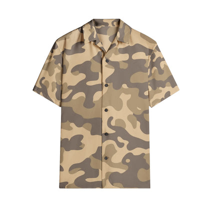 Cotton Camo Shirt For Men | Khaki Short-Sleeve