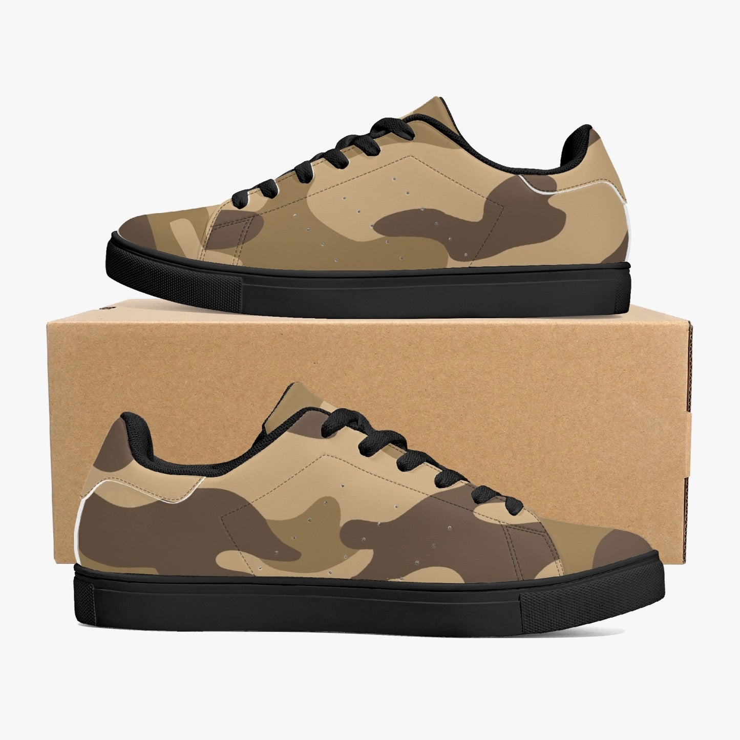 Camo Sneakers | Classic Low-Top Leather | Khaki