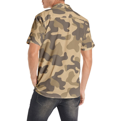 Cotton Camo Shirt For Men | Khaki Short-Sleeve