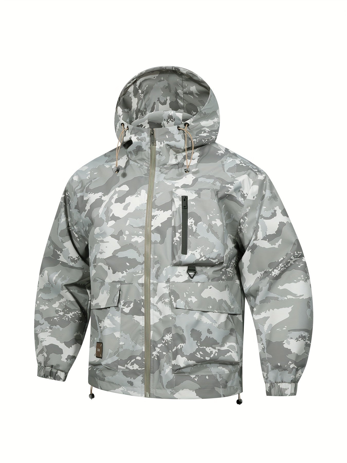 Men's Camouflage Hooded Zip Jacket: Multi-pocket, Loose Fit