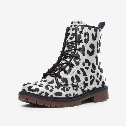 Leopard Boots | Lightweight Leather | Black and White