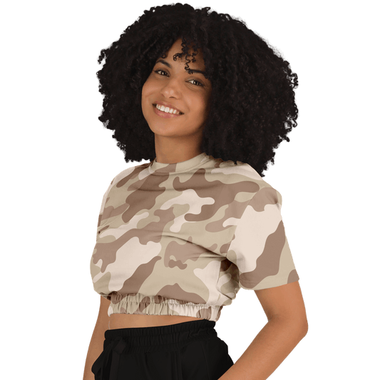 Camo Crop Top Sweatshirt | Brown Desert Camouflage