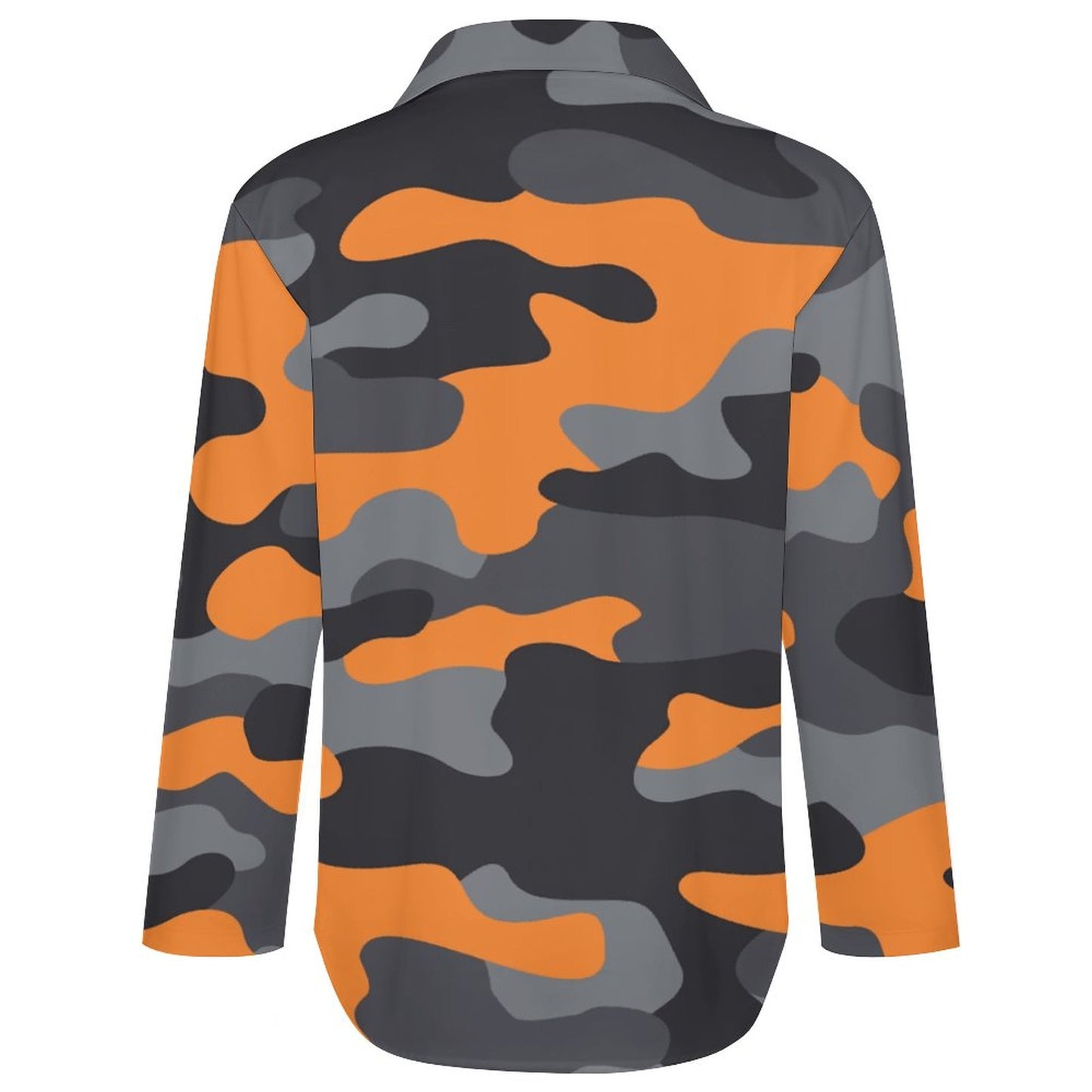 Women's Button-Up Camo Shirt | Orange, Black, & Gray