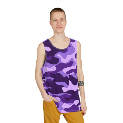 Men's Camo Tank Top | Purple, Blue, and Mauve | Loose Fit