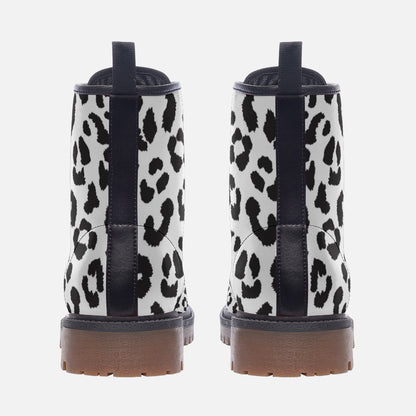 Leopard Boots | Lightweight Leather | Black and White