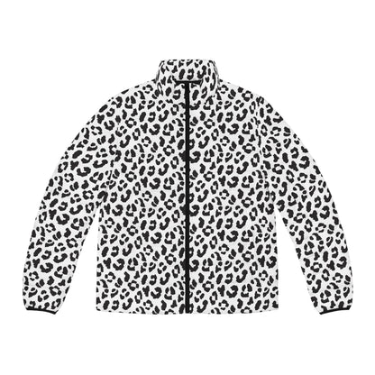 Leopard Puffer Jacket For Men | Black & White