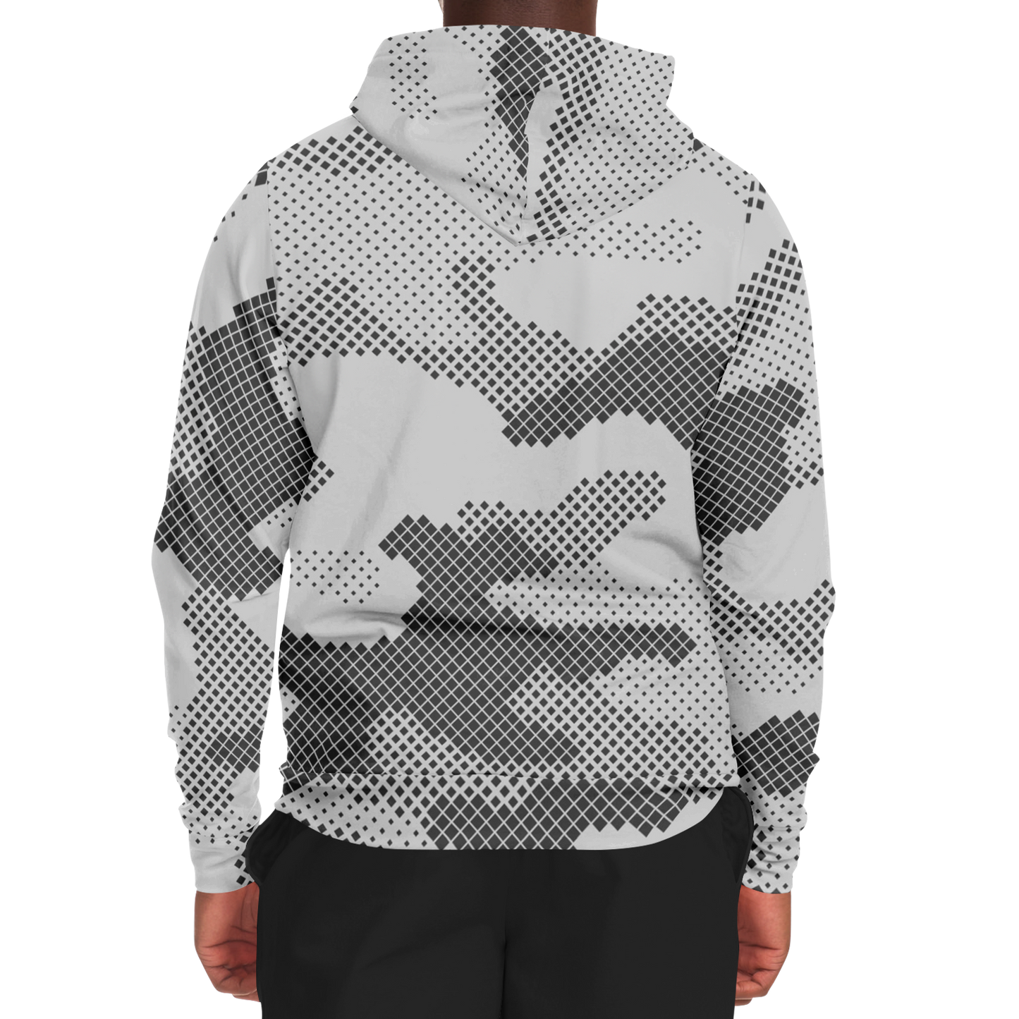 Zip-Up Hoodie | Digital Gray Camouflage