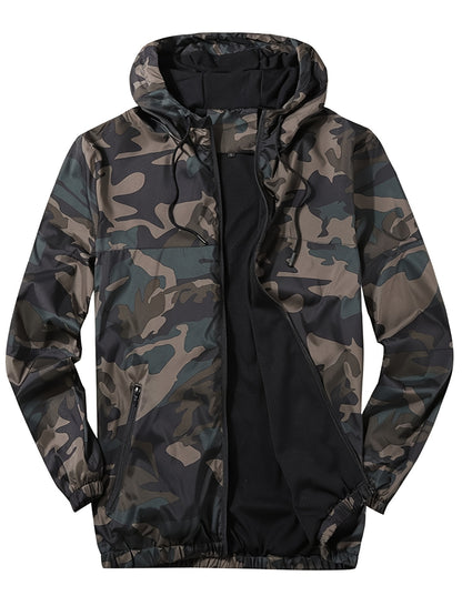 Camouflage Pattern Hooded Jacket for Men | Loose Fit