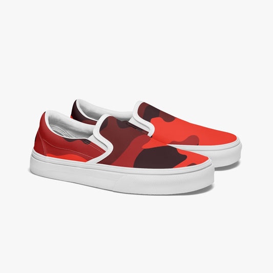 Camo Slip-On Shoes | Scarlet Red and Black Camouflage