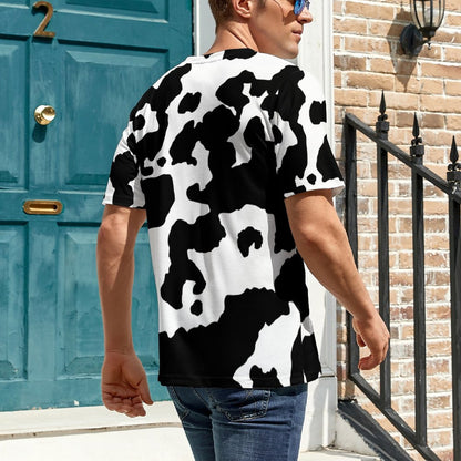 Camo Shirt | Black & White Cow Camouflage T