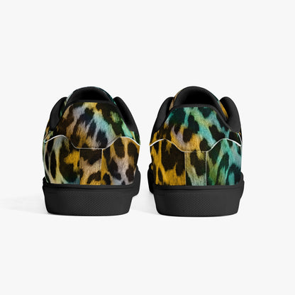 Leopard Sneakers | Classic Low-Top | Yellow and Blue