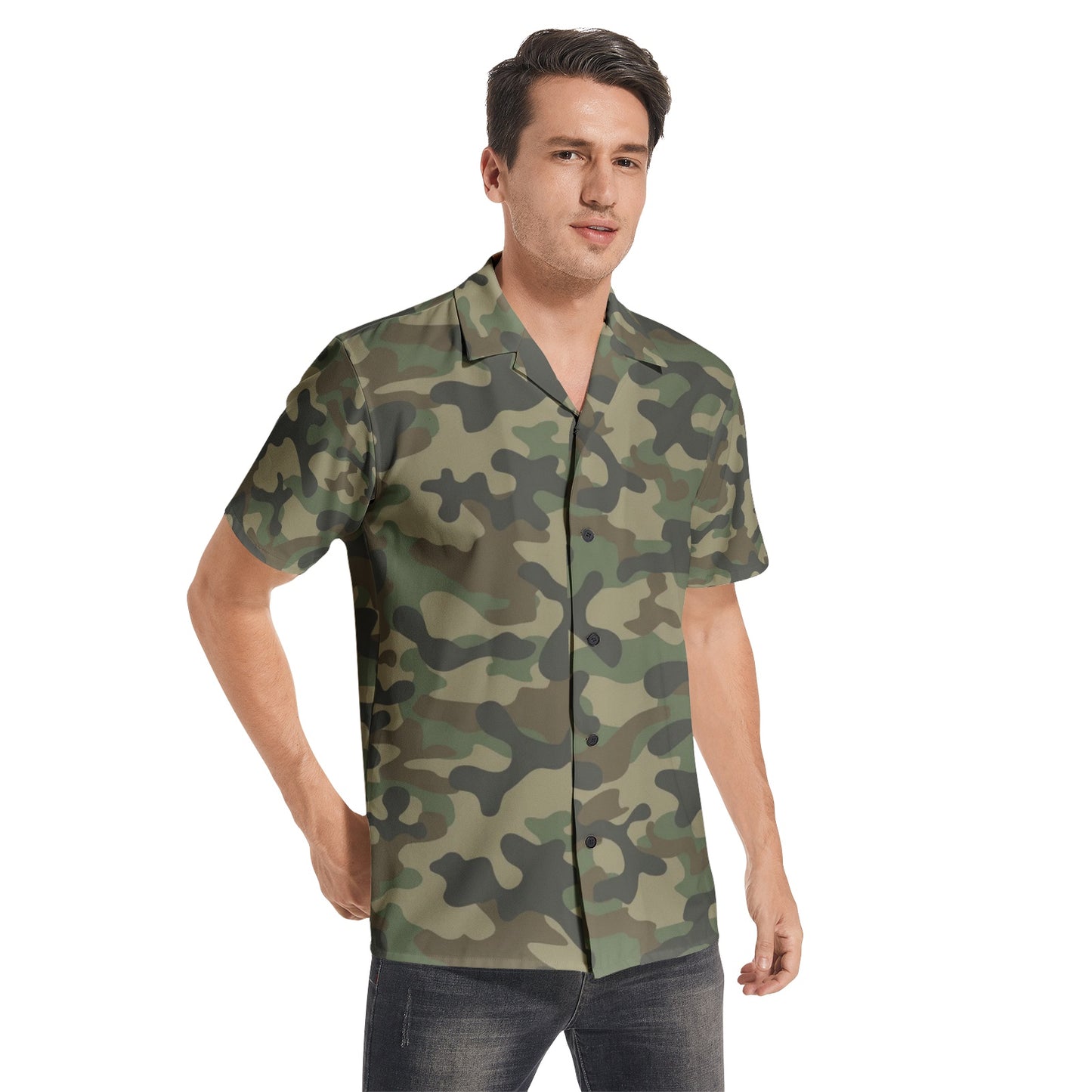 Cotton Camo Shirt For Men | Military Brown Short-Sleeve