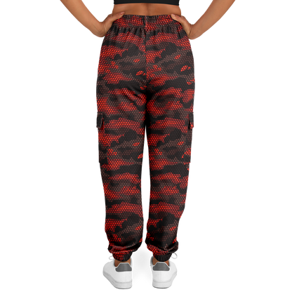 Red Camo Cargo Pants | Geometric Hive | Unisex