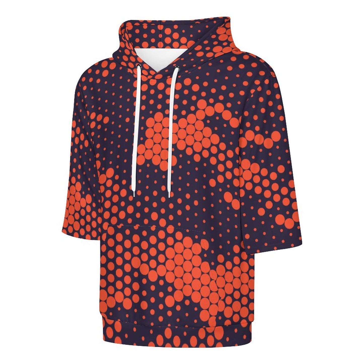 Short Sleeve Hoodie | Orange & Blue Digital Camouflage