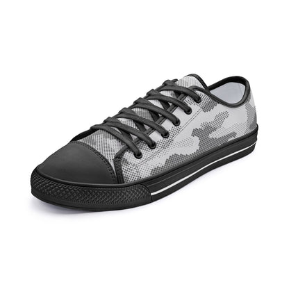 Camo Shoes | Low Top Canvas | Gray Digital Camouflage