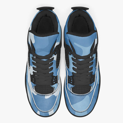 Blue Camo Jordans AJ4 | Military-inspired Camouflage