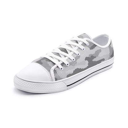 Camo Shoes | Low Top Canvas | Gray Digital Camouflage