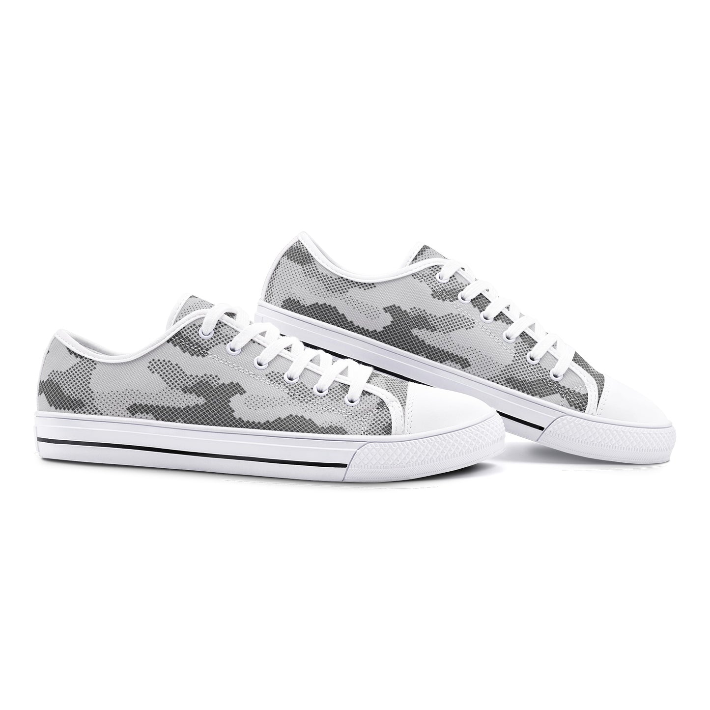 Camo Shoes | Low Top Canvas | Gray Digital Camouflage