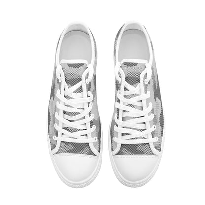 Camo Shoes | Low Top Canvas | Gray Digital Camouflage