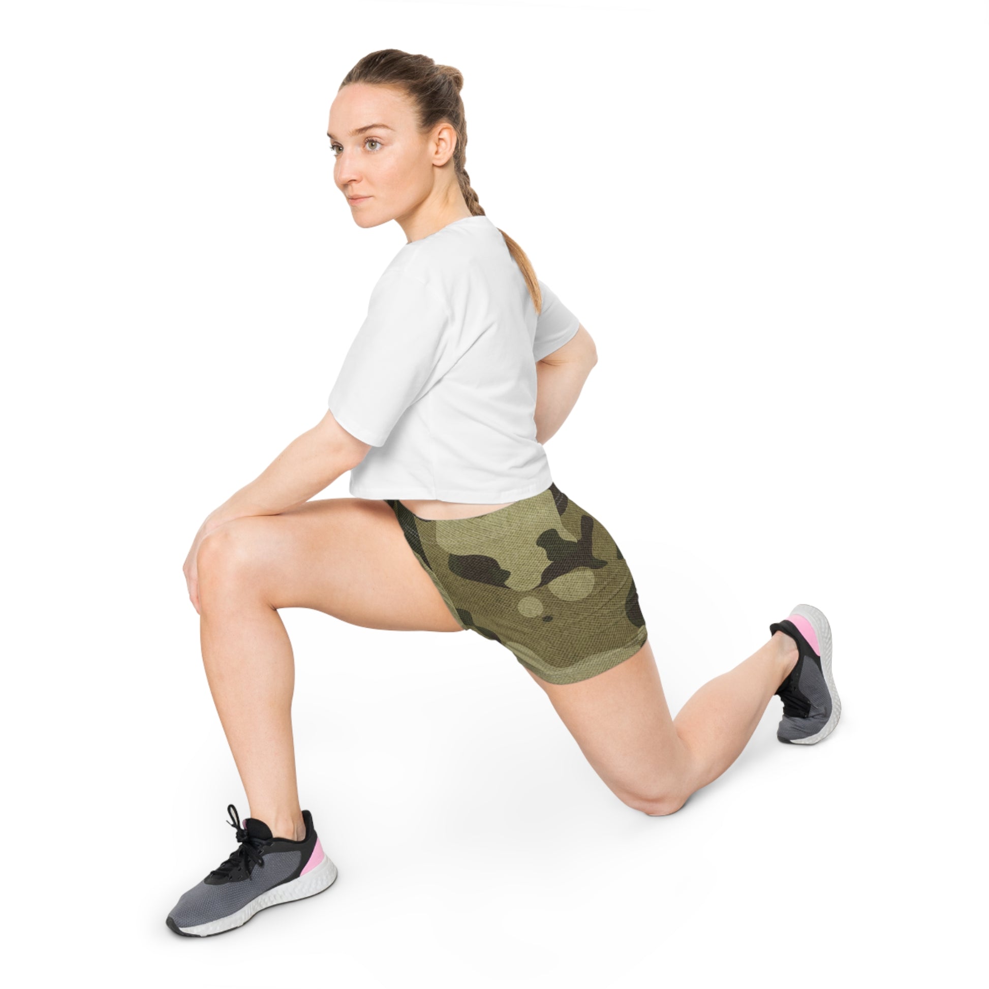 Women's Camo Shorts | Tight Fit | Green Fabric Camouflage