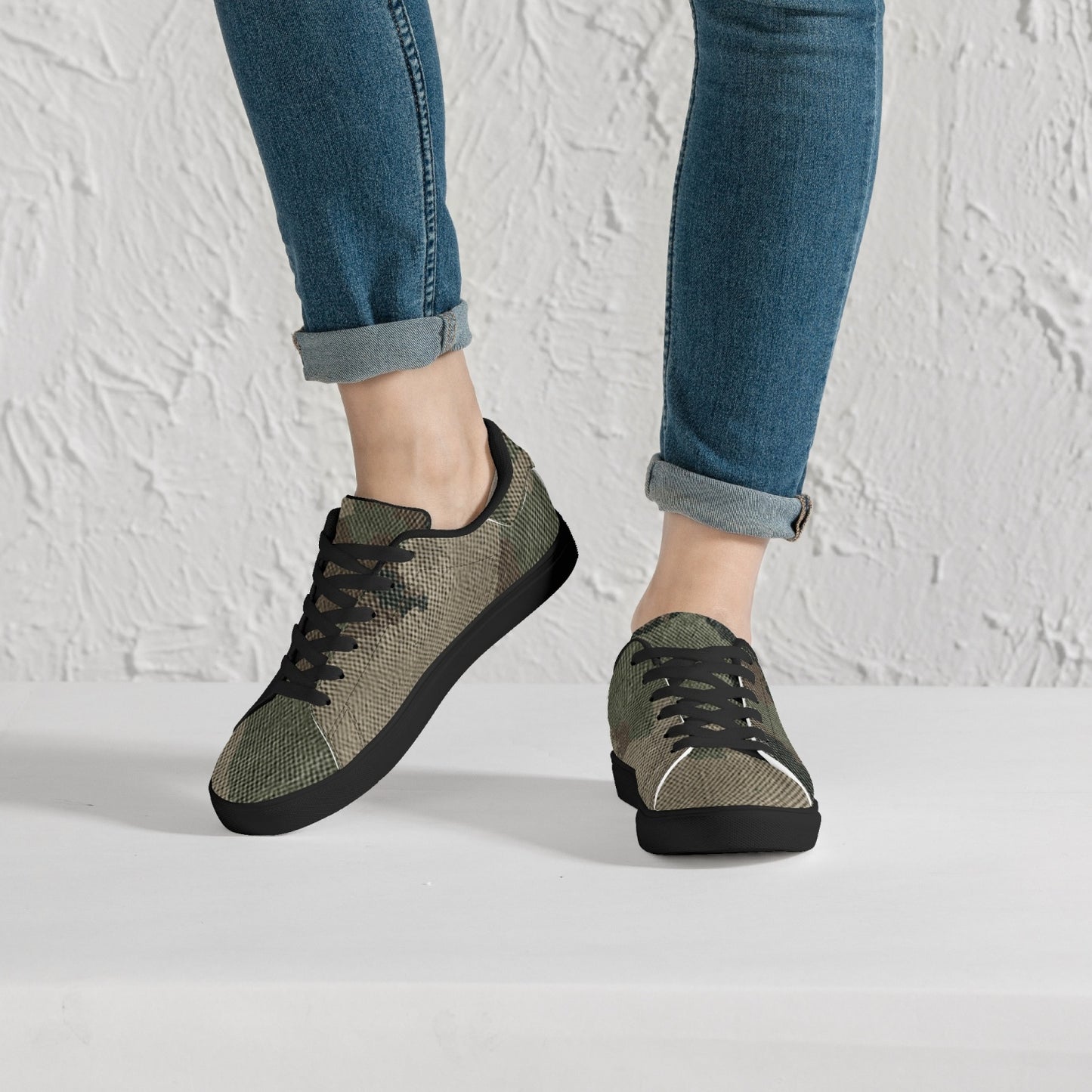 Camo Sneakers | Classic Low-Top Leather | Dirty Brown