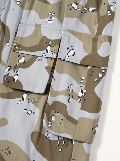 Retro Camo Overalls: Multi-Pocket, Loose Fit for Men & Women