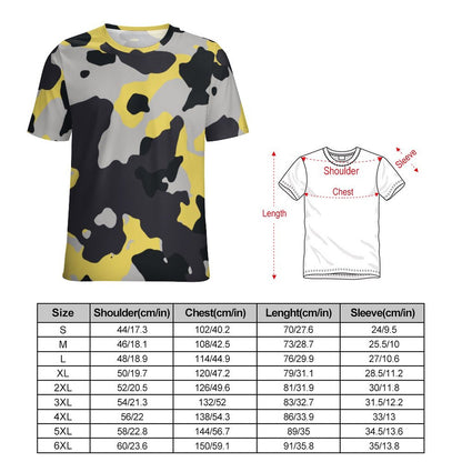 Camo Shirt | Yellow, Black & Silver Camouflage T