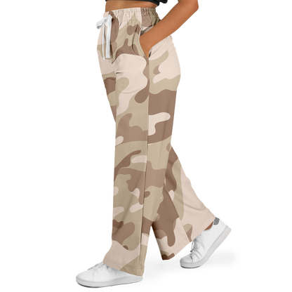 Camo Wide Leg Pants | Brown Desert Camouflage