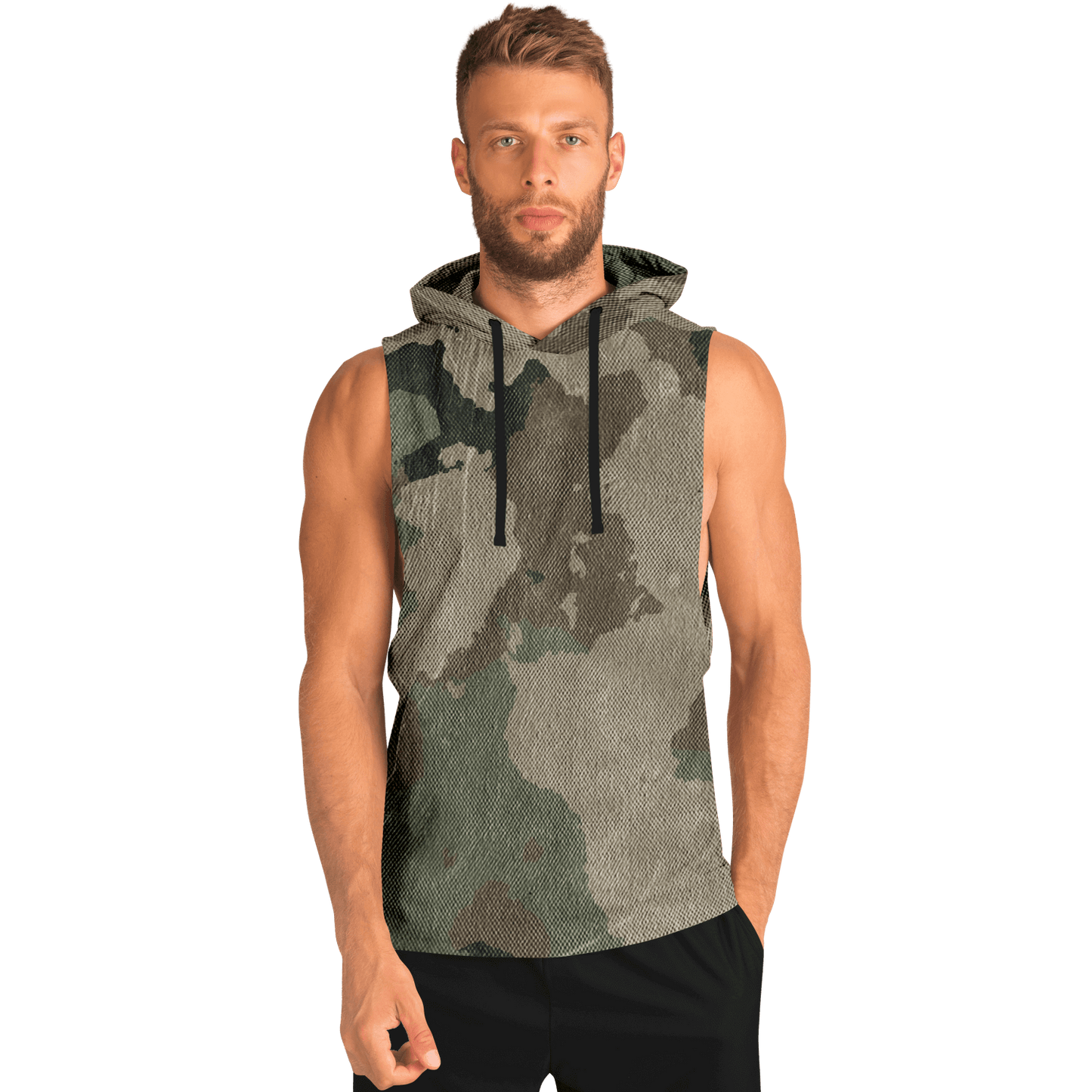 Sleeveless Hoodie | Dirty Old Brown Camouflage