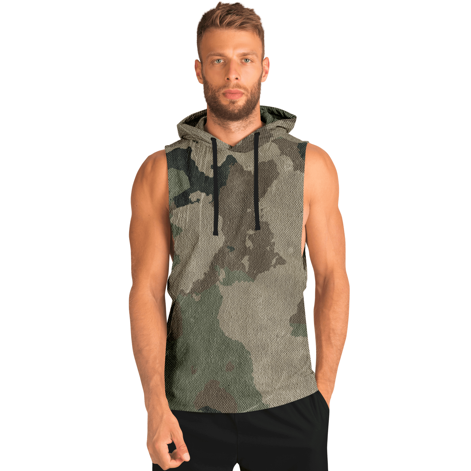 Sleeveless Hoodie | Dirty Old Brown Camouflage