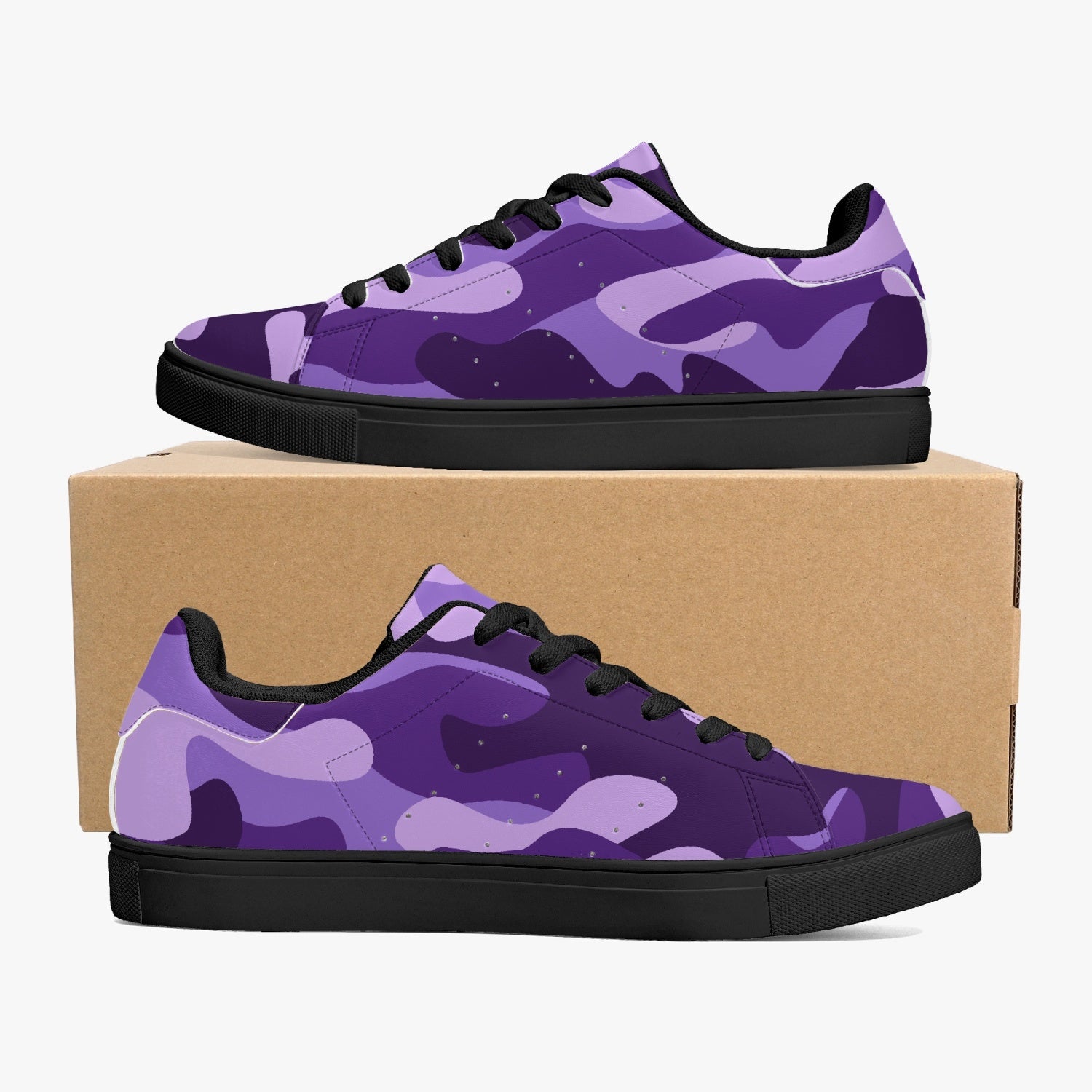 Camo Sneakers | Classic Low-Top | Purple, Blue, & Mauve