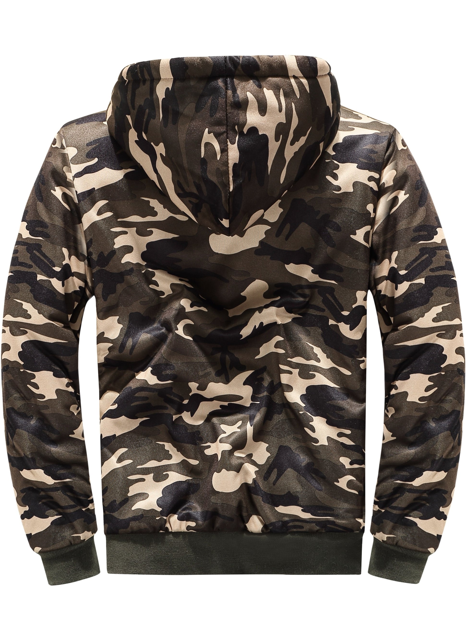 Men's Camo Fleece Jacket With Pockets | Zip Up, Long Sleeves