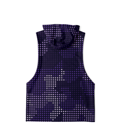 Sleeveless Hoodie | Blue Led Screen Camouflage