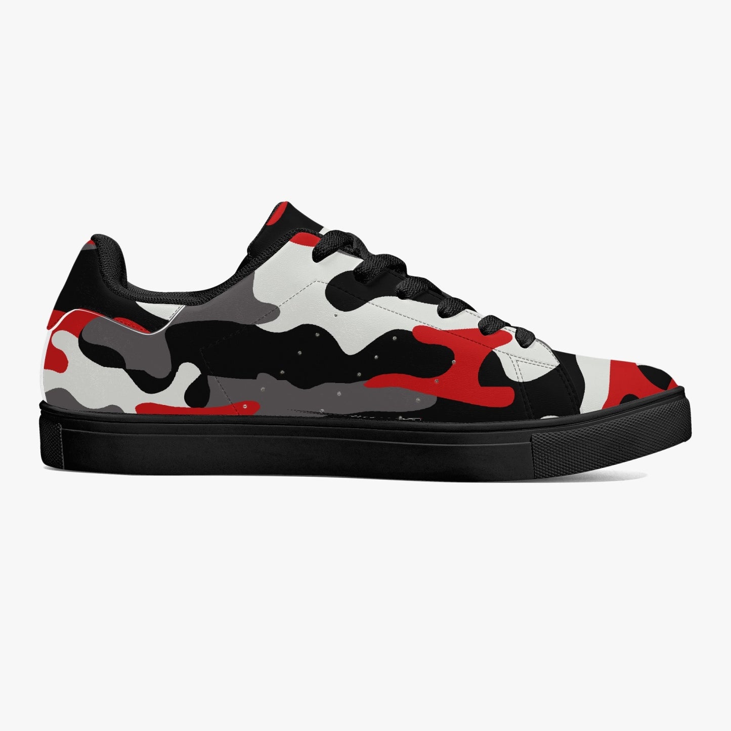 Camo Sneakers | Classic Low-Top | Red, Black, & White