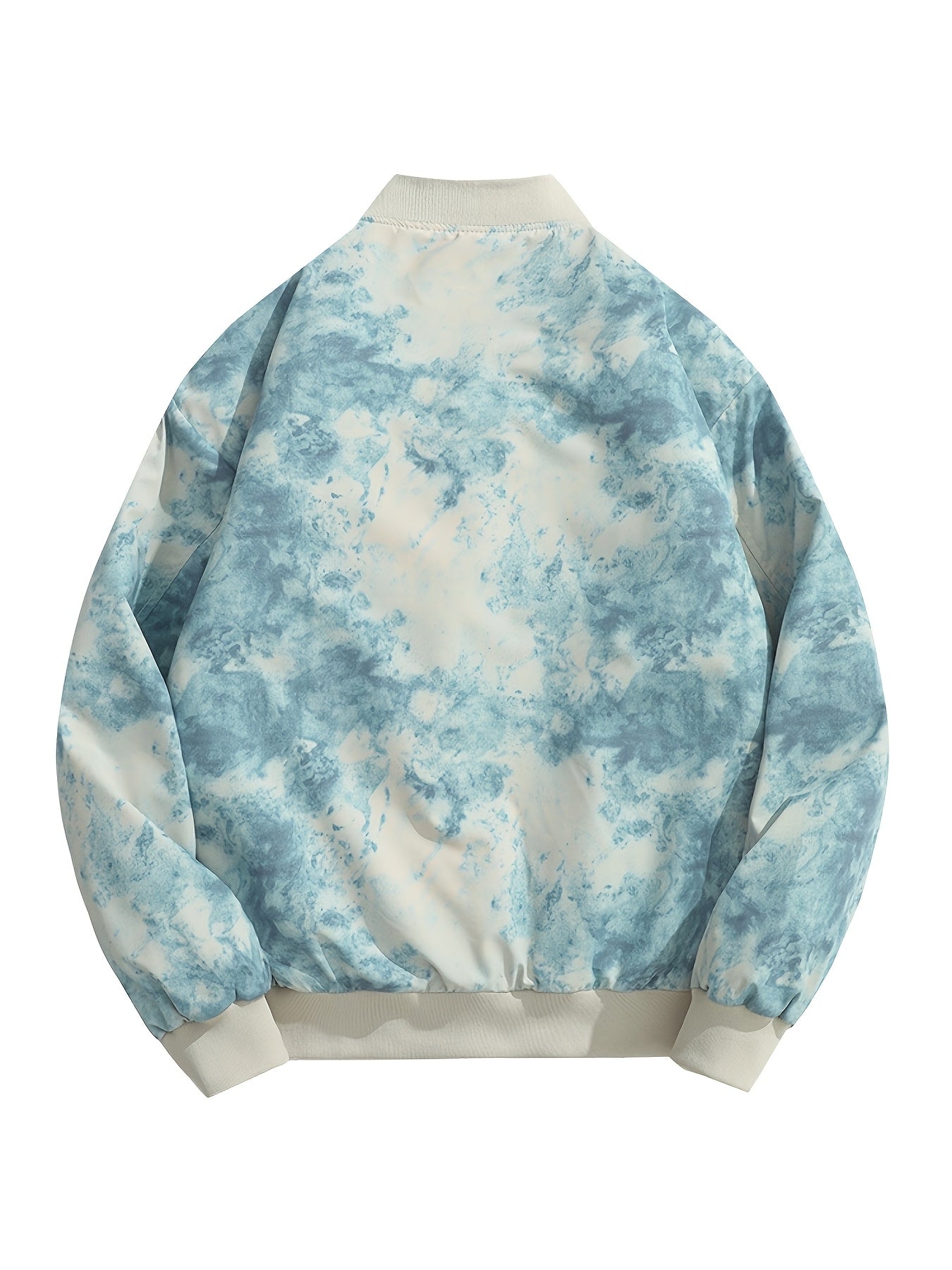 Vintage White Camo Jacket | Baseball Collar Long Sleeve Coat