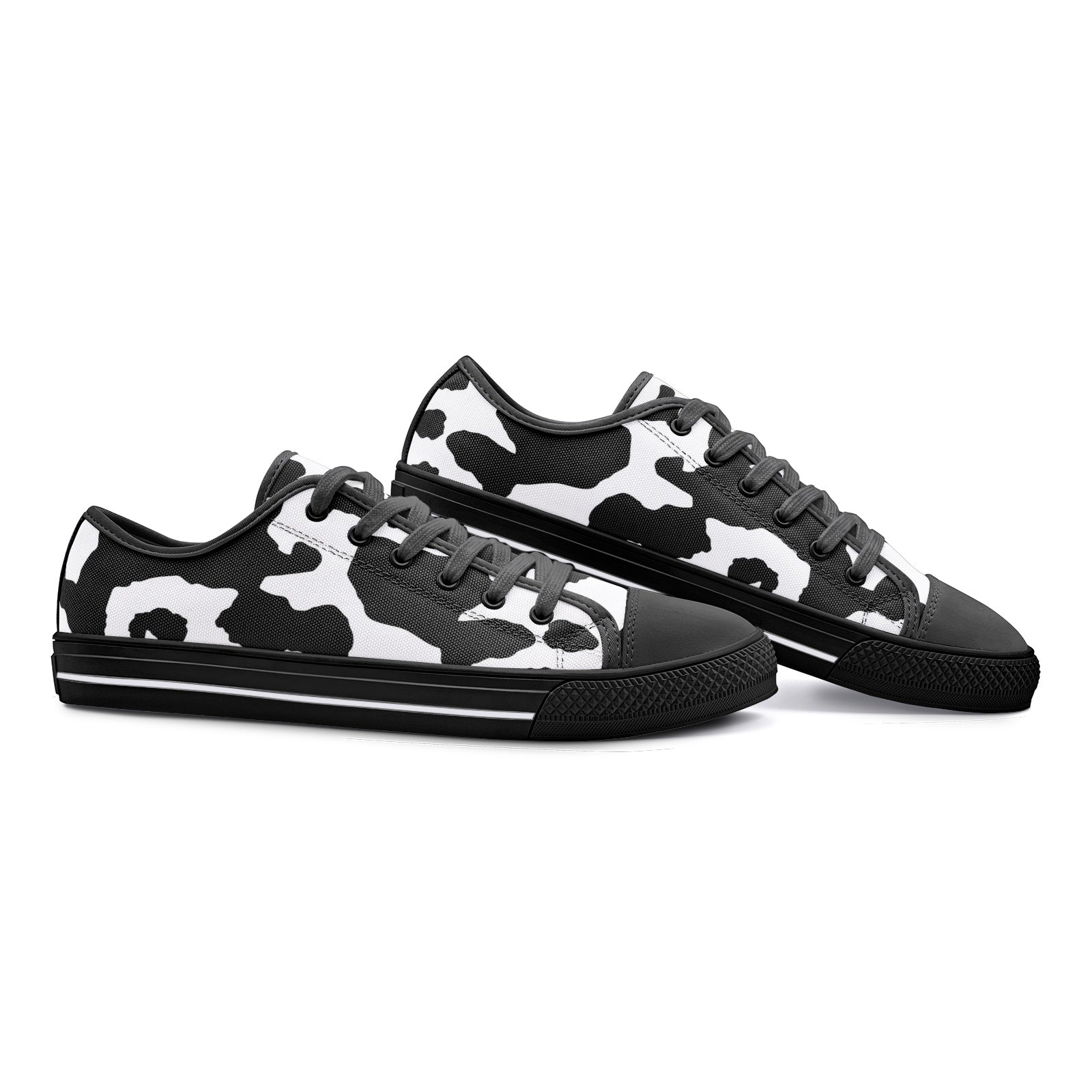 Camo Shoes | Low Top Canvas | Black & White Camouflage