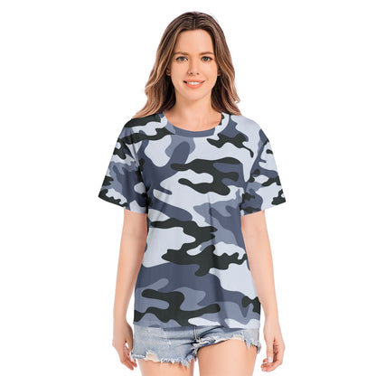 Camo T-shirt | Cotton | Unisex | Light Blue Camouflage