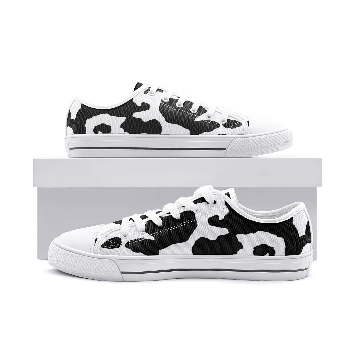 Camo Shoes | Low Top Canvas | Black & White Camouflage