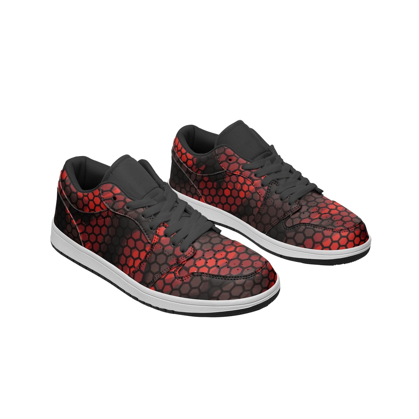 Red Camo Sneakers | Hive Camouflage | Unisex Low Top