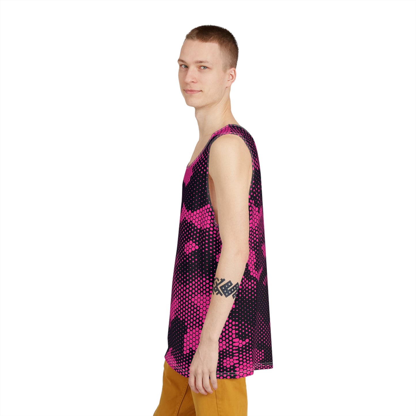 Men's Camo Tank Top | Digital Pink Camouflage | Loose Fit